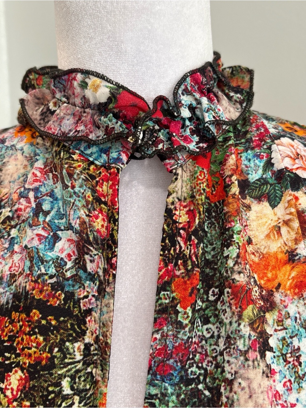 H&M Multi-Color Floral Keyhole Ruffle Maxi Dress - Picture 3 of 5